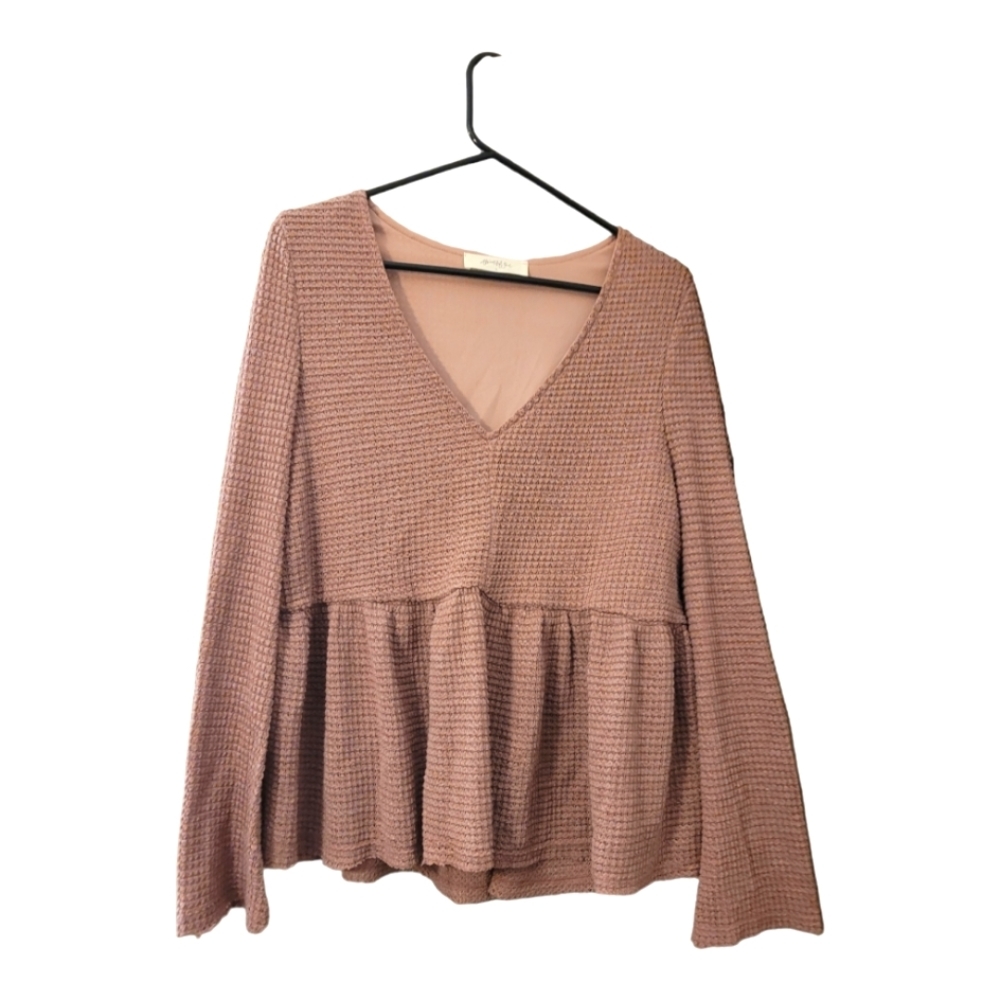 𝅺A Beautiful Soul boho pink babydoll top XL